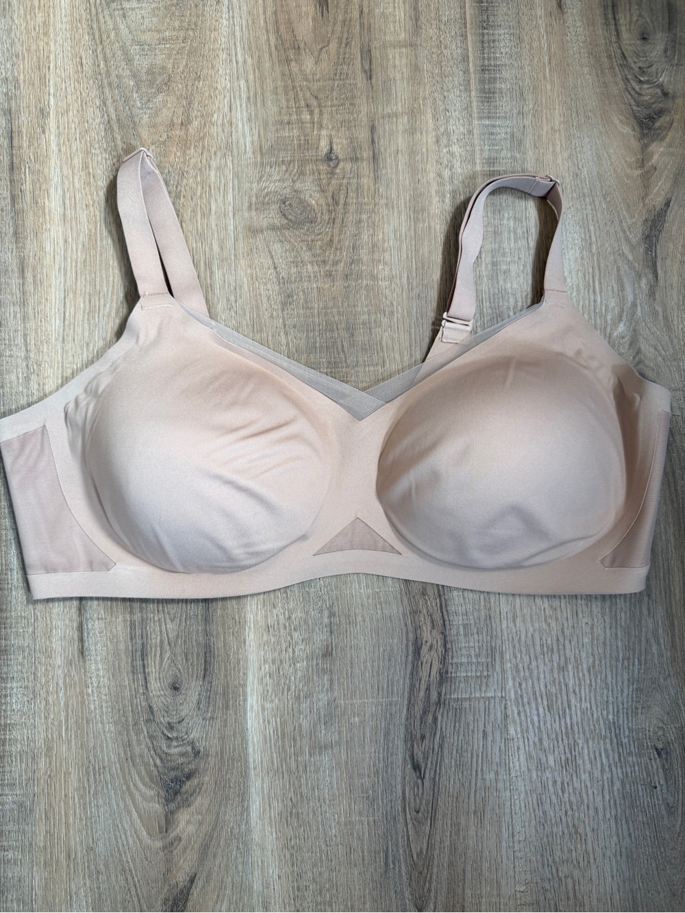 Honeylove Crossover Bra Comfort Wireless Nude Removable Cups 2X